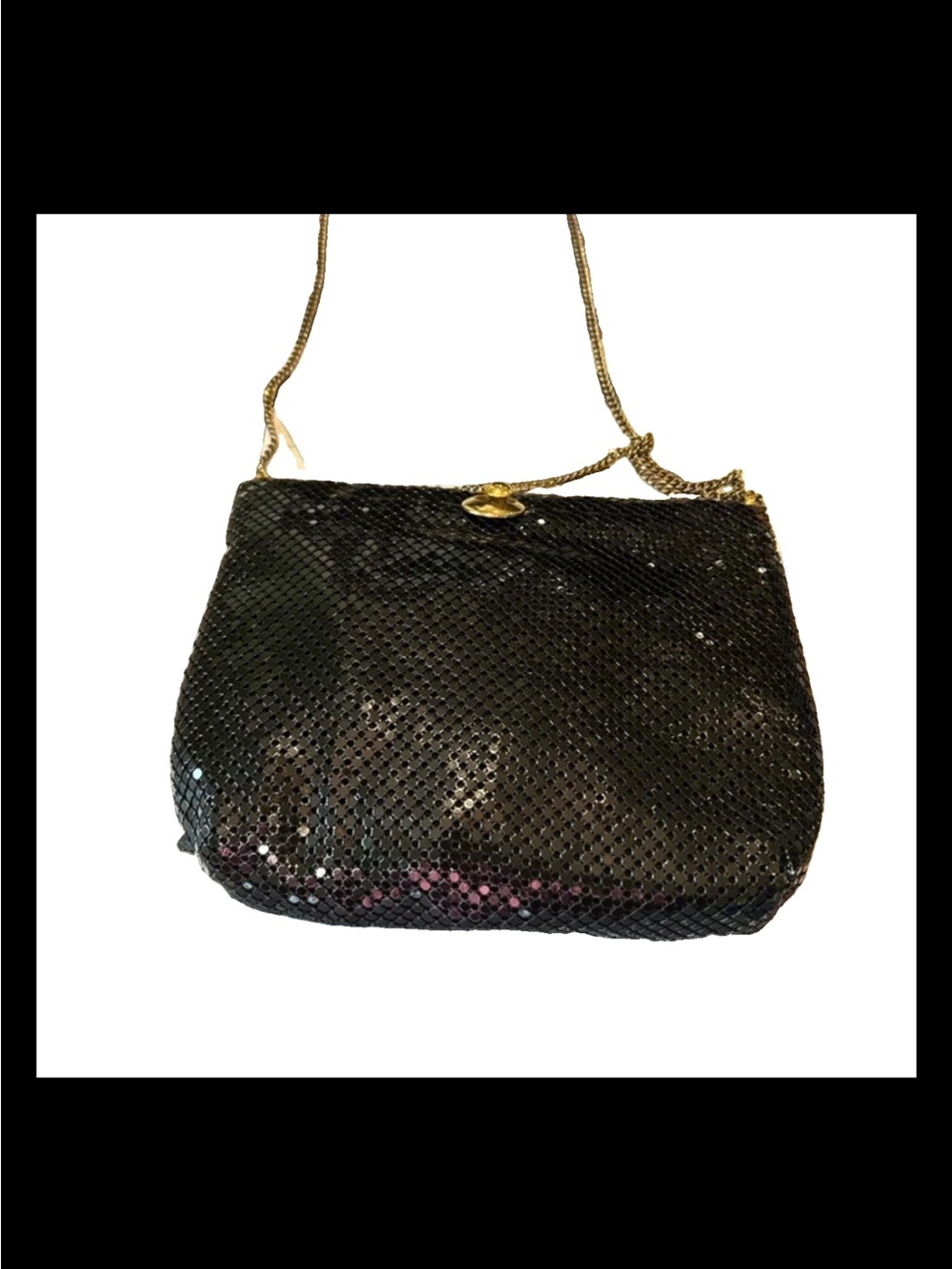 Vintage Black Mesh Evening Bag